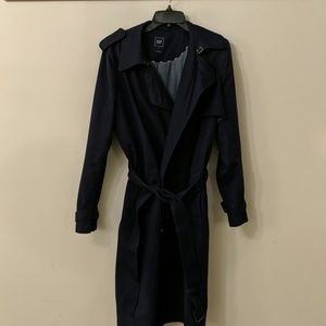 Gap Great details navy belted trench coat XL